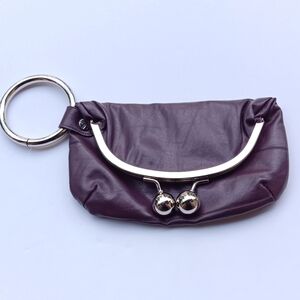 Purple Y2K Fold Over Clutch Purse Kiss Clasp